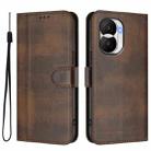 For Honor X40i Line Splicing Buckle Retro Leather Phone Case(Brown) - 2