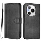 For Honor Power Line Splicing Buckle Retro Leather Phone Case(Black) - 2