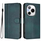 For Honor Power Line Splicing Buckle Retro Leather Phone Case(Dark Green) - 2