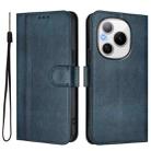 For Honor Power Line Splicing Buckle Retro Leather Phone Case(Dark Blue) - 2