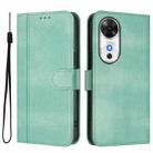 For Honor Play 60 Line Splicing Buckle Retro Leather Phone Case(Mint Green) - 2