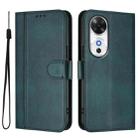 For Honor Play 60 Line Splicing Buckle Retro Leather Phone Case(Dark Green) - 2