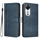 For Honor Play 60 Line Splicing Buckle Retro Leather Phone Case(Dark Blue) - 2