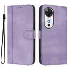 For Honor Play 60 Line Splicing Buckle Retro Leather Phone Case(Purple) - 2