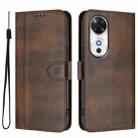 For Honor Play 60 Line Splicing Buckle Retro Leather Phone Case(Brown) - 2