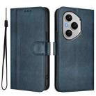 For Honor 400 Pro Global 160.8mm Line Splicing Buckle Retro Leather Phone Case(Dark Blue) - 2