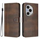 For Honor 400 Pro Global 160.8mm Line Splicing Buckle Retro Leather Phone Case(Brown) - 2