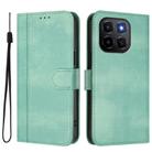 For Honor X6c 4G Line Splicing Buckle Retro Leather Phone Case(Mint Green) - 2