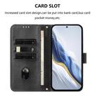 For Honor X6c 4G Line Splicing Buckle Retro Leather Phone Case(Black) - 3