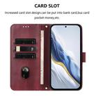 For Honor X6c 4G Line Splicing Buckle Retro Leather Phone Case(Wine Red) - 3