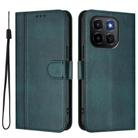 For Honor X6c 4G Line Splicing Buckle Retro Leather Phone Case(Dark Green) - 2