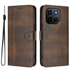 For Honor X6c 4G Line Splicing Buckle Retro Leather Phone Case(Brown) - 2
