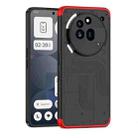 For Nothing Phone 3a GKK Three Stage Splicing Full Coverage PC Phone Case(Black Red) - 1