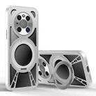 For Huawei Mate 40 Cooling Hollow Metal Holder MagSafe Phone Case(Silver) - 1