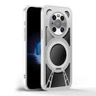 For Huawei Mate 40 Cooling Hollow Metal Holder MagSafe Phone Case(Silver) - 2