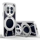 For Huawei Mate 50 Pro Cooling Hollow Metal Holder MagSafe Phone Case(Silver) - 1