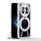 For Huawei Mate 50 Pro Cooling Hollow Metal Holder MagSafe Phone Case(Silver) - 2