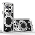 For Huawei Mate 70 Pro Cooling Hollow Metal Holder MagSafe Phone Case(Silver) - 1