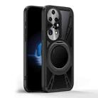 For Huawei P50 Cooling Hollow Metal Holder MagSafe Phone Case(Black) - 2