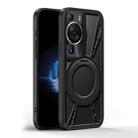 For Huawei P60 Cooling Hollow Metal Holder MagSafe Phone Case(Black) - 2
