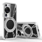 For Huawei P60 Pro Cooling Hollow Metal Holder MagSafe Phone Case(Silver) - 1