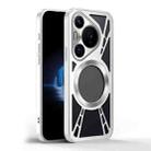 For Huawei Pura 70 Cooling Hollow Metal Holder MagSafe Phone Case(Silver) - 2
