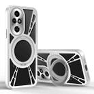 For Honor 200 Cooling Hollow Metal Holder MagSafe Phone Case(Silver) - 1