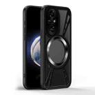 For Honor 200 Pro Cooling Hollow Metal Holder MagSafe Phone Case(Black) - 2
