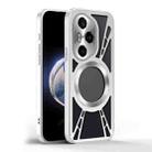 For Honor 300 Cooling Hollow Metal Holder MagSafe Phone Case(Silver) - 2
