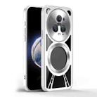 For Honor Magic5 Cooling Hollow Metal Holder MagSafe Phone Case(Silver) - 2