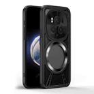 For Honor Magic6 Cooling Hollow Metal Holder MagSafe Phone Case(Black) - 2