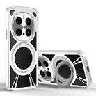 For Honor Magic7 Cooling Hollow Metal Holder MagSafe Phone Case(Silver) - 1