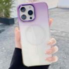 For iPhone 16 Pro Metal Lens Frame Gradient PC MagSafe Phone Case(Purple) - 1