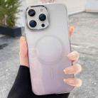 For iPhone 15 Pro Max Metal Lens Frame Gradient PC MagSafe Phone Case(Black) - 1