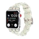 For Apple Watch Ultra 49mm / Series 8&7 45mm / SE 2&6&SE&5&4 44mm / 3&2&1 42mm Leather Woven Single Loop Watch Band(White) - 1