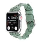 For Apple Watch Ultra 49mm / Series 8&7 45mm / SE 2&6&SE&5&4 44mm / 3&2&1 42mm Leather Woven Single Loop Watch Band(Green) - 1