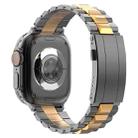 For Apple Watch 46mm / 49mm / 45mm / 44mm T-shaped Turtle Buckle Detachable Titanium Watch Band(Grey Gold) - 3