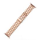 For Apple Watch 46mm / 49mm / 45mm / 44mm xDfind Three Beads Fold Buckle Stainless Steel Watch Band(Rose Gold) - 2