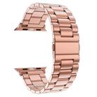 For Apple Watch 46mm / 49mm / 45mm / 44mm xDfind Three Beads Fold Buckle Stainless Steel Watch Band(Rose Gold) - 3