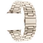 For Apple Watch 46mm / 49mm / 45mm / 44mm xDfind Three Beads Fold Buckle Stainless Steel Watch Band(Starlight) - 3
