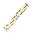 For Apple Watch 42mm / 41mm / 40mm / 38mm xDfind Three Beads Fold Buckle Stainless Steel Watch Band(Gold) - 2