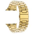 For Apple Watch 42mm / 41mm / 40mm / 38mm xDfind Three Beads Fold Buckle Stainless Steel Watch Band(Gold) - 3