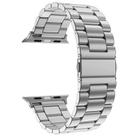 For Apple Watch 42mm / 41mm / 40mm / 38mm xDfind Three Beads Fold Buckle Stainless Steel Watch Band(Silver) - 3