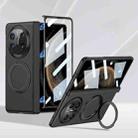 For Huawei Mate X6 GKK Integrated Magnetic Folding Hinge Ultra-thin Phone Case with Rotating Stand(Black) - 1