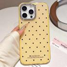 For iPhone 16 Pro Glitter Powder Polka Dots Rhinestone Large Hole Phone Case(Yellow) - 1