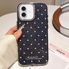 For iPhone 16 Plus Glitter Powder Dots Pattern Rhinestone Large Hole Phone Case(Black) - 1