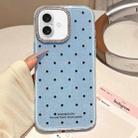 For iPhone 16 Plus Glitter Powder Polka Dots Rhinestone Large Hole Phone Case(Blue) - 1