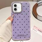 For iPhone 16 Glitter Powder Polka Dots Rhinestone Large Hole Phone Case(Purple) - 1
