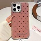 For iPhone 15 Pro Max Glitter Powder Polka Dots Rhinestone Large Hole Phone Case(Red) - 1