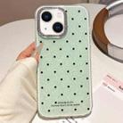 For iPhone 14 / 13 Glitter Powder Polka Dots Rhinestone Large Hole Phone Case(Green) - 1